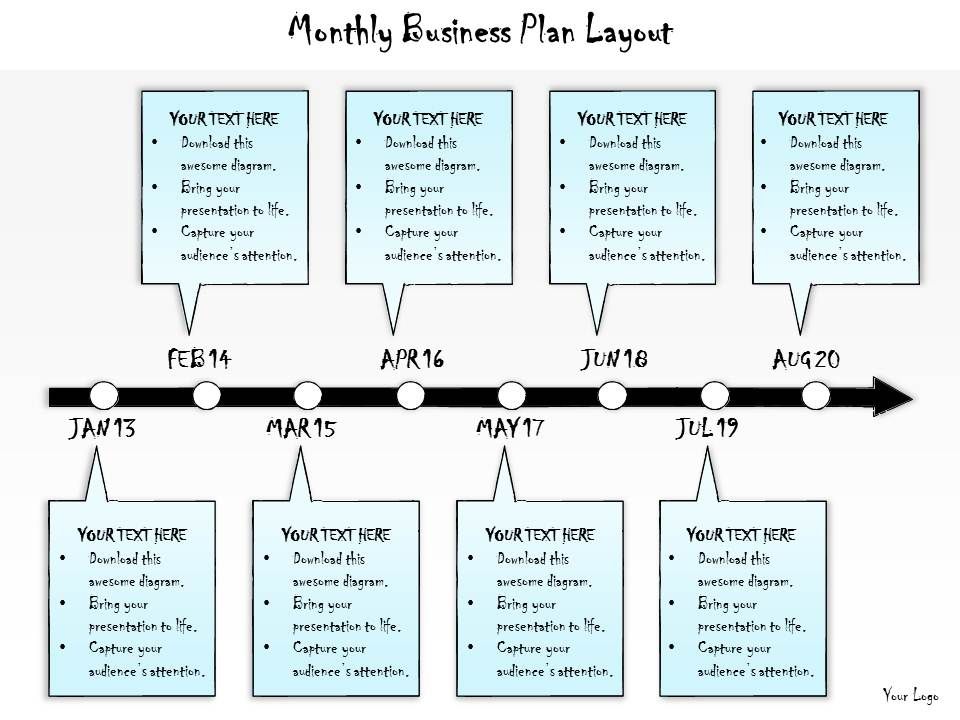Monthly calendar: business plan, business planning 