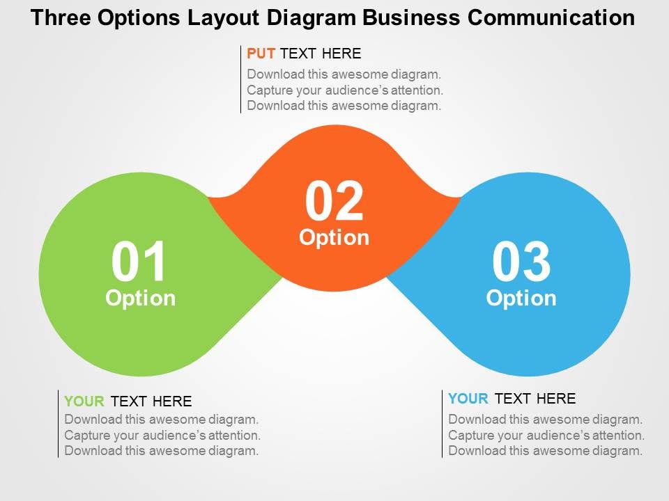 Three Options Layout Diagram Business Communication Flat ...
