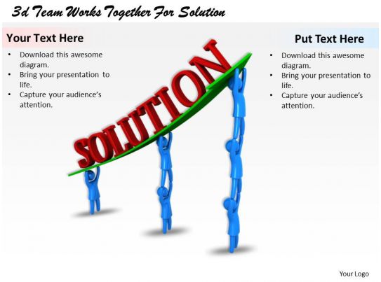3d Team Works Together For Solution Ppt Graphics Icons 