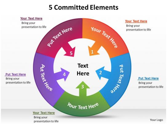 5 committed elements for business powerpoint diagram 