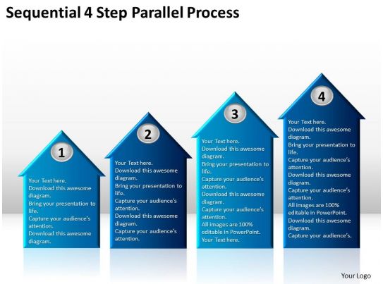 Business Context Diagram Sequential 4 Step Parallel Process Powerpoint ...