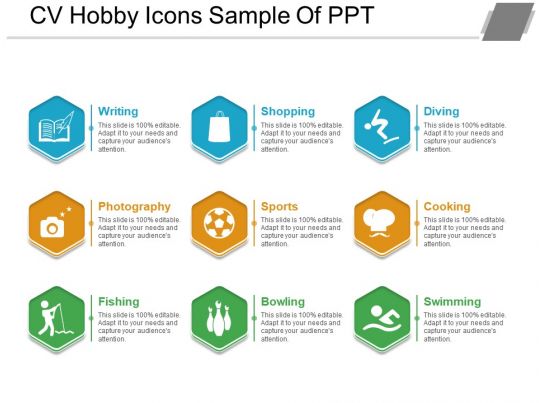 cv hobby icons sample of ppt