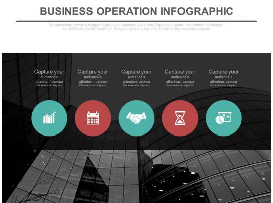 Five Staged Business Operation Infographics Flat ... education swot diagrams 