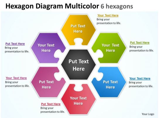 Hexagon Diagram Multicolor 6 hexagons Powerpoint templates ... fishbone diagram agile 