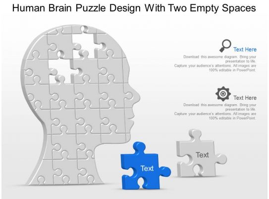 Human Brain Puzzle Design With Two Empty Spaces Powerpoint ...