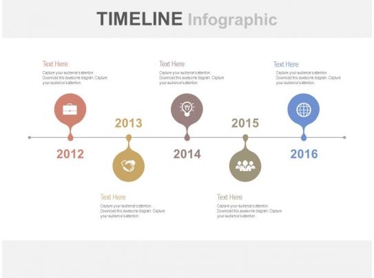 Linear Year Based Timeline for Business Growth Powerpoint 