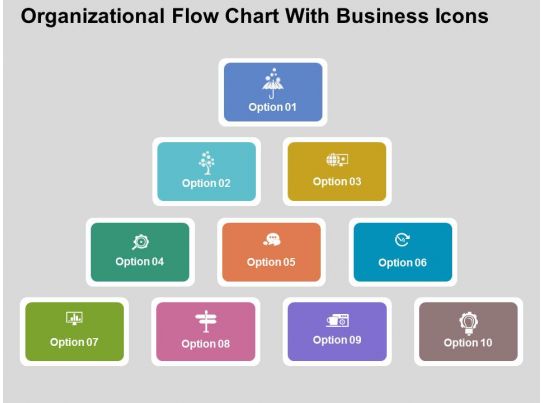 Organizational Flow Chart With Business Icons Flat ...