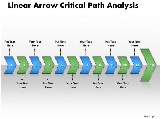 ppt_linear_arrow_critical_path_analysis_business_powerpoint_templates_11_stages_Slide01
