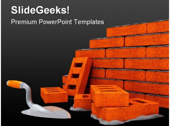 Brick Wall Construction PowerPoint Templates And 