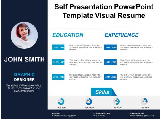 self presentation powerpoint template visual resume