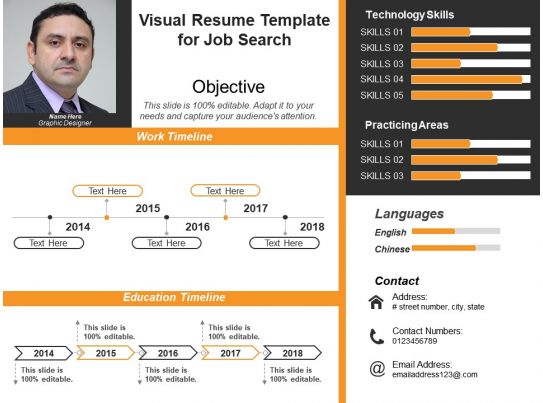 visual resume template for job search 1
