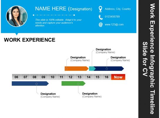 work experience infographic timeline slide for cv good ppt example