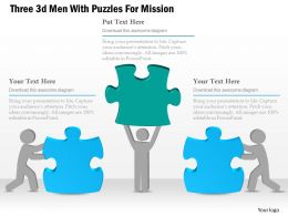 0115_three_3d_men_with_puzzles_for_mission_powerpoint_template_Slide01