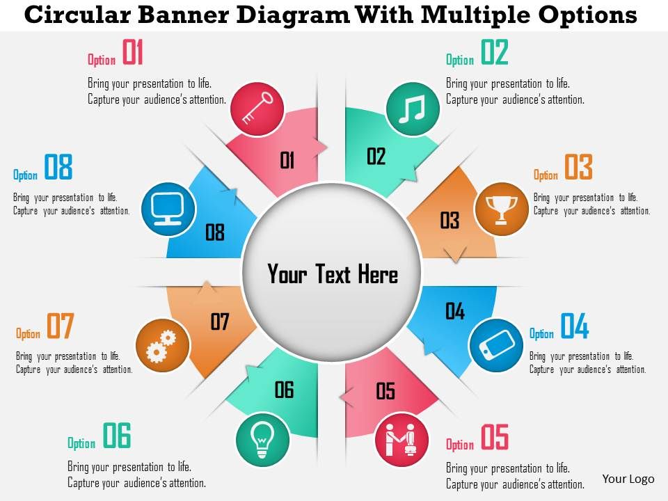 0115 Circular Banner Diagram With Multiple Options PowerPoint Template