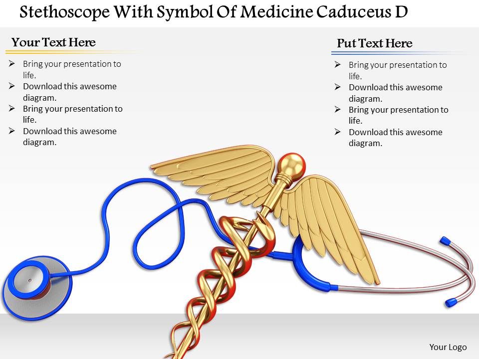 0814 Stethoscope With Symbol Of Medicine Caduceus Diagram