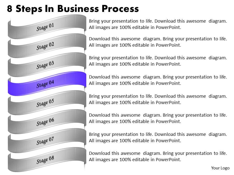 1013 business ppt diagram 8 steps in business process powerpoint