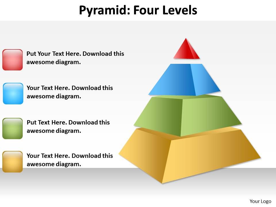4 Level Pyramid With 3D Design | PowerPoint Presentation Templates ...