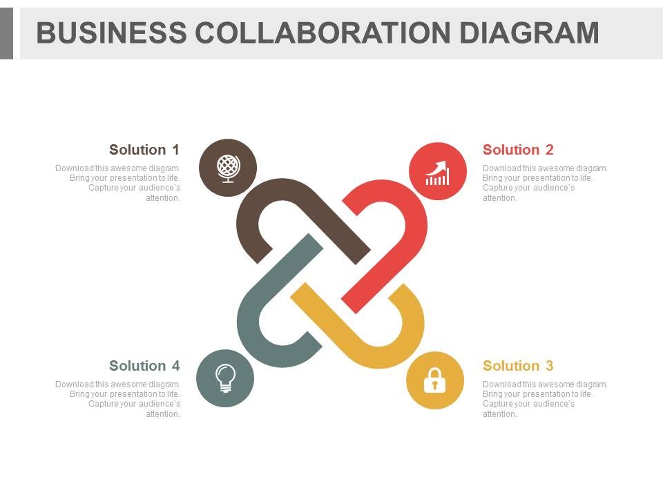 app Four Staged Business Collaboration Diagram Flat ...