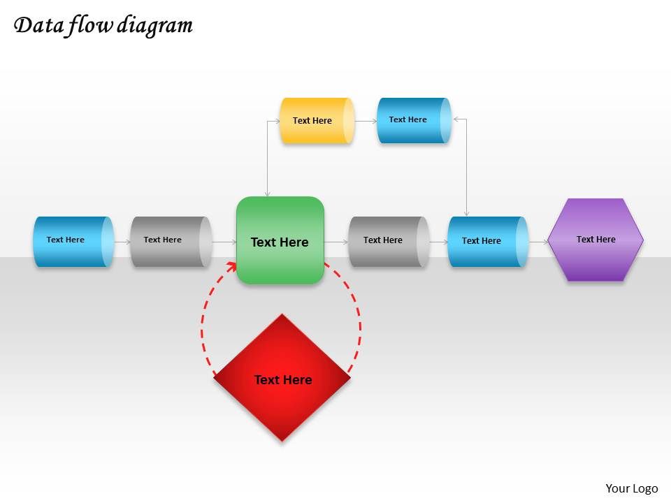 Data Flow Powerpoint Template Slide Presentation PowerPoint Diagrams