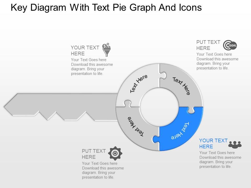 Gq Key Diagram With Text Pie Graph And Icons Powerpoint