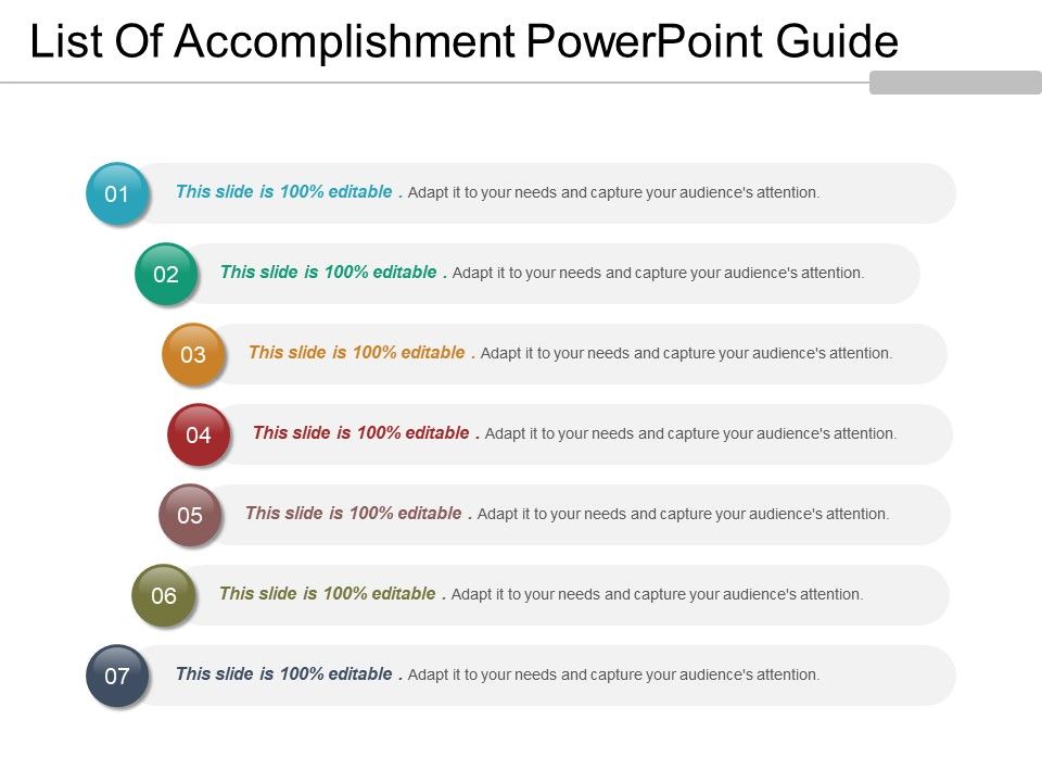 List Of Accomplishment Powerpoint Guide | PowerPoint Slide ...