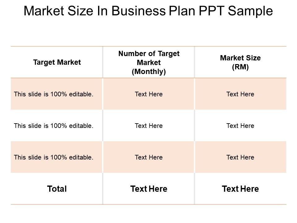 market size in business plan sample
