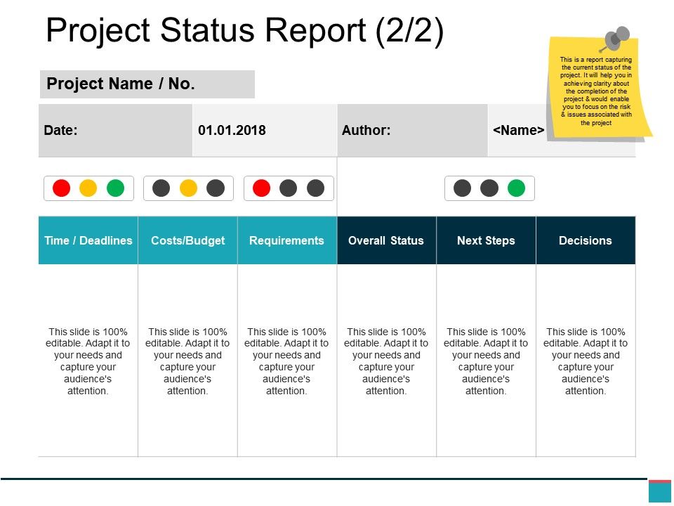 Project Status Report Powerpoint Slide Deck Templates Powerpoint