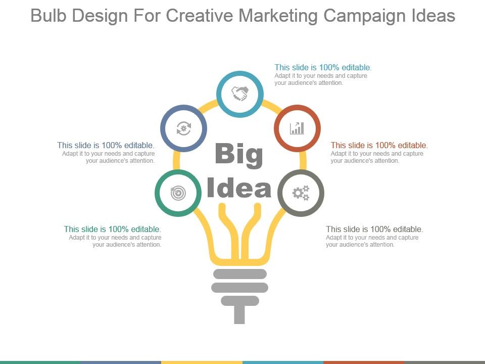 Bulb Design For Creative Marketing Campaign Ideas Ppt ...