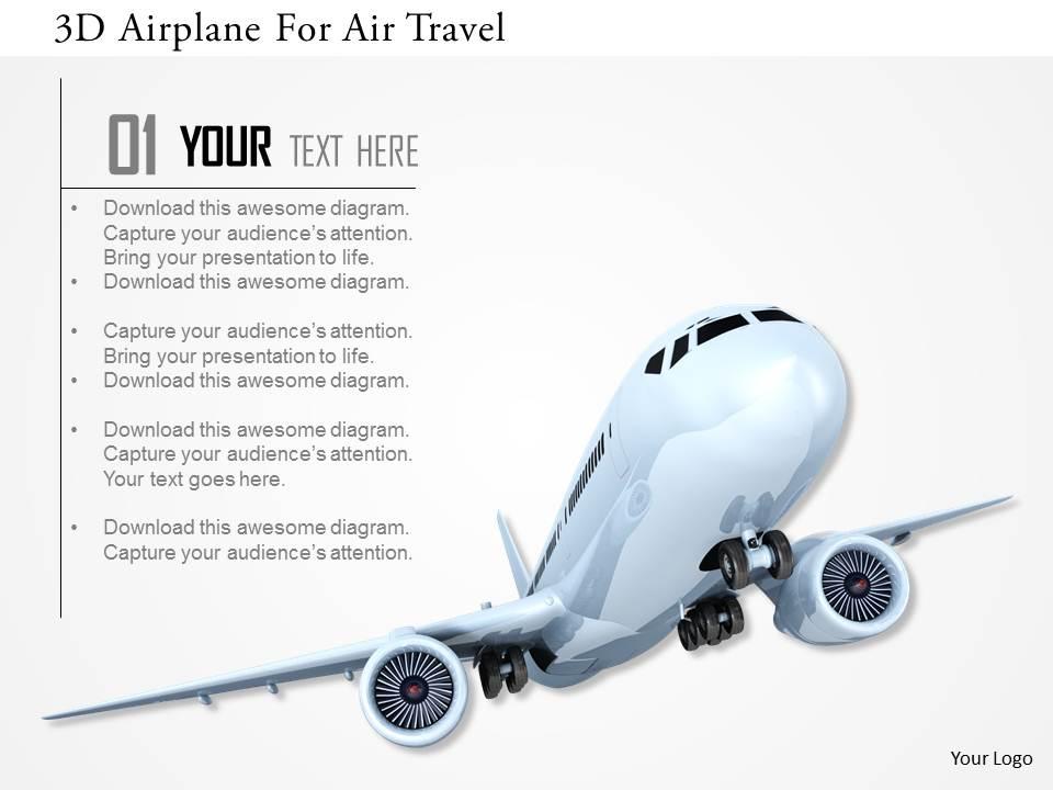 0115 3d airplane for air travel image graphics for powerpoint Slide01
