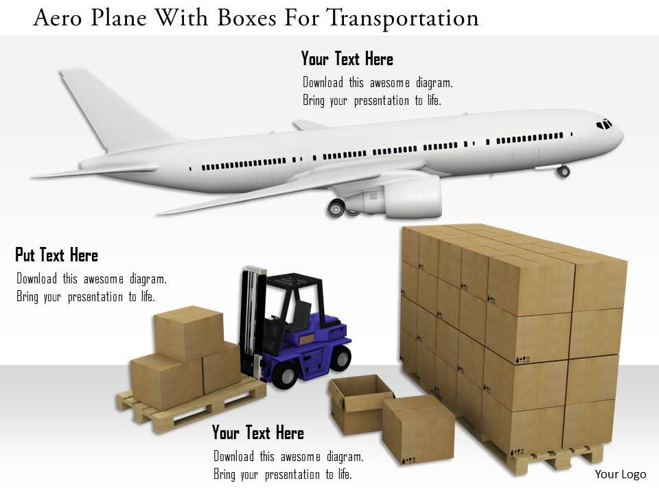 0115 aero plane with boxes for transportation image graphics for powerpoint Slide01
