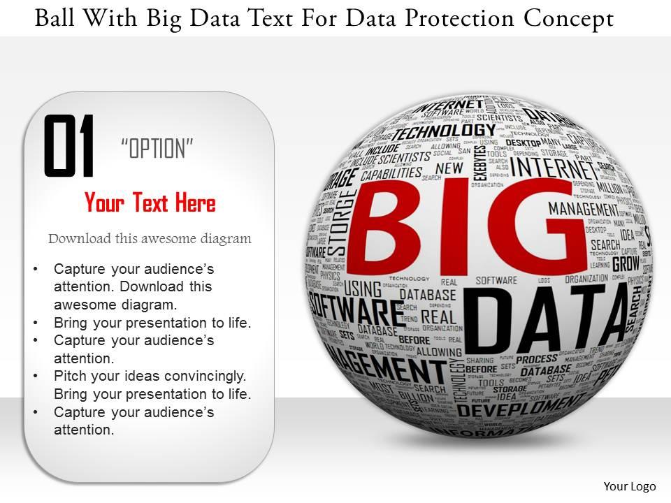 0115 ball with big data text for data protection concept image graphic for powerpoint Slide01