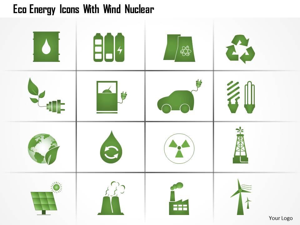 0115 eco energy icons with wind nuclear ppt slide Slide01