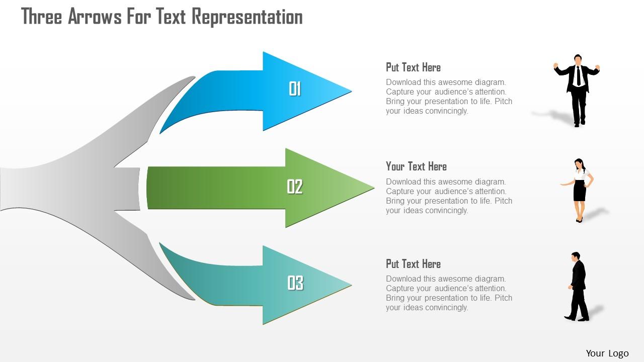 0115 three arrows for text representation powerpoint template Slide01