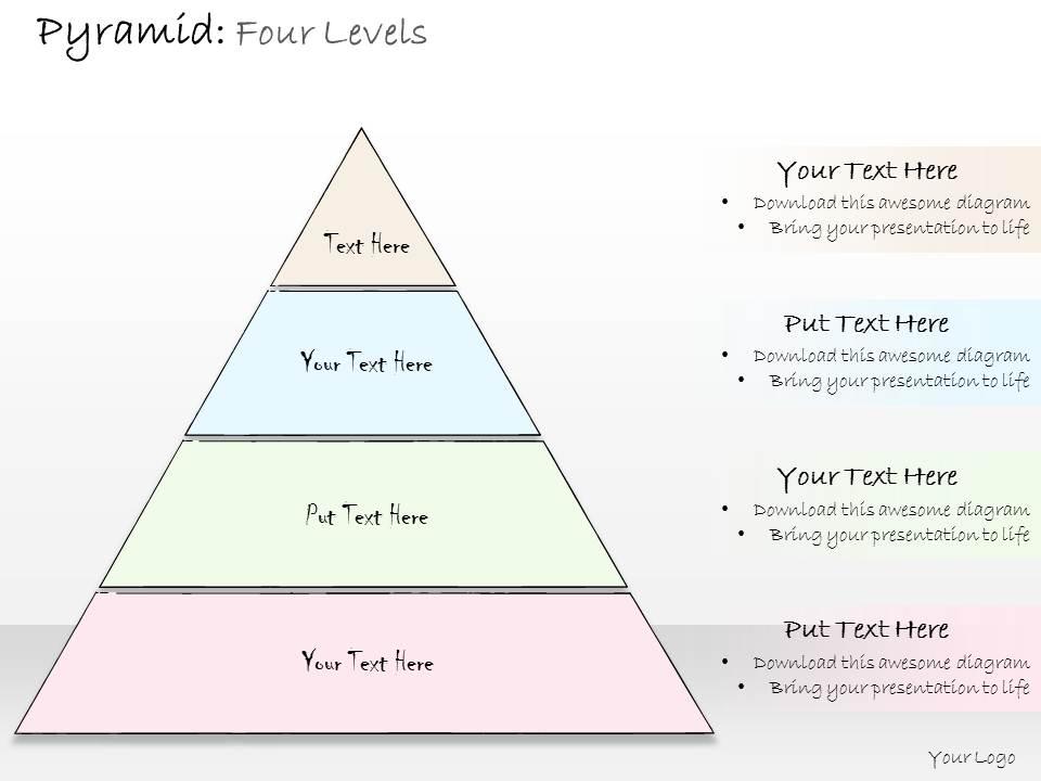 0314 business ppt diagram pyramid showing four levels powerpoint template Slide01