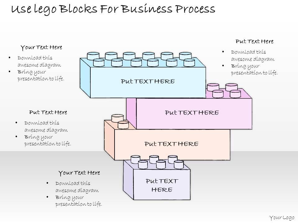 0314 business ppt diagram use lego blocks for business process powerpoint templates Slide01