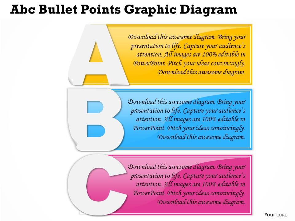 0414 Business Consulting Diagram Abc Bullet Points Graphic ...