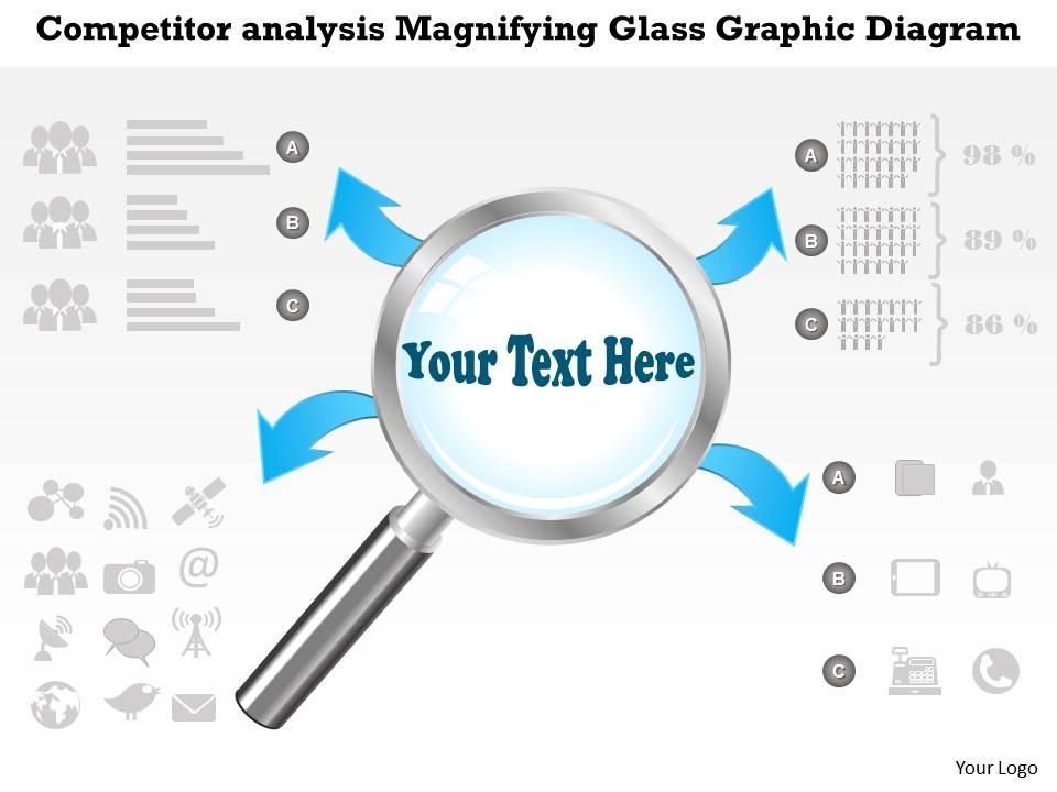 0414 business consulting diagram competitor analysis magnifying glass graphic diagram powerpoint slide template Slide01
