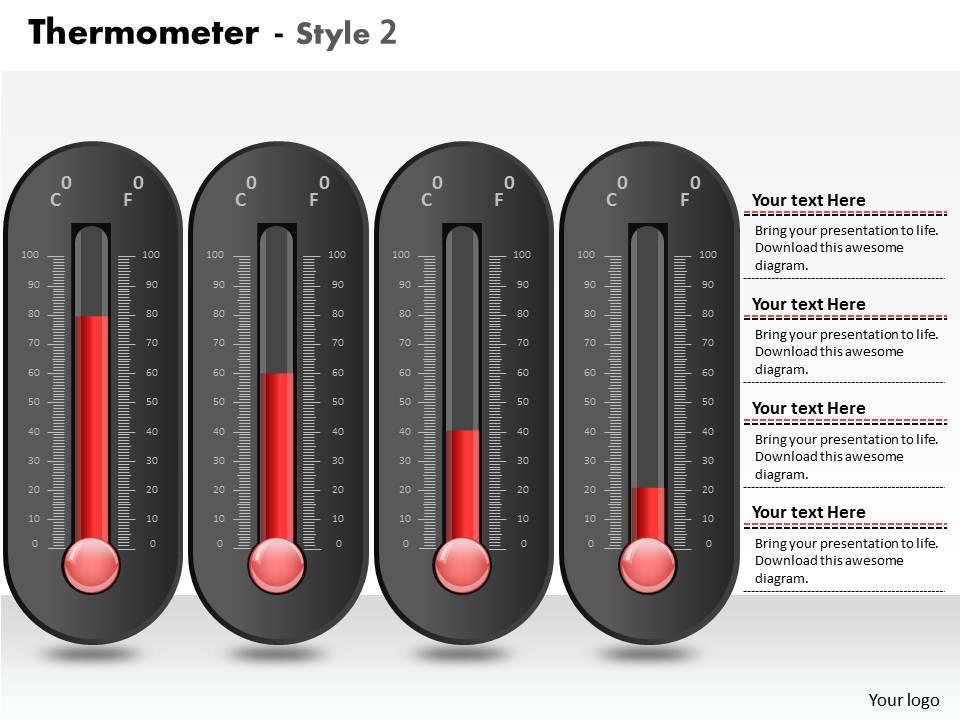 0414 thermometer 4 staged column chart powerpoint graph Slide01
