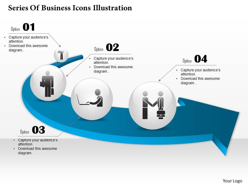 0514 business consulting diagram series of business icons illustration powerpoint slide template Slide01