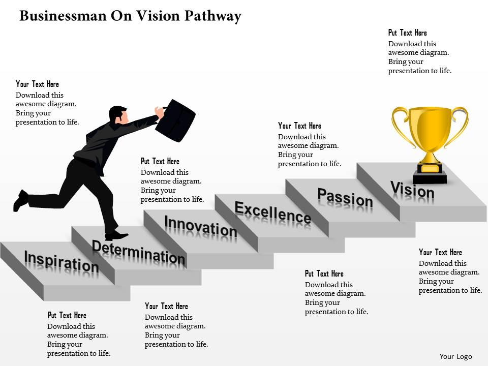 0514 Businessman On Vision Pathway | PowerPoint Presentation Slides ...