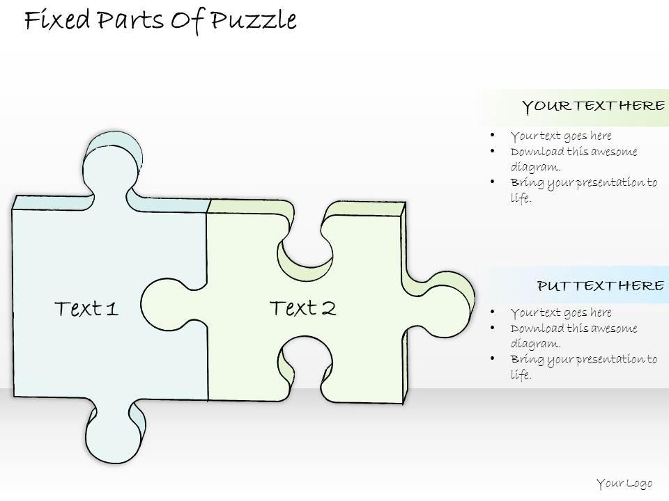 0614 business ppt diagram fixed parts of puzzle powerpoint template Slide01