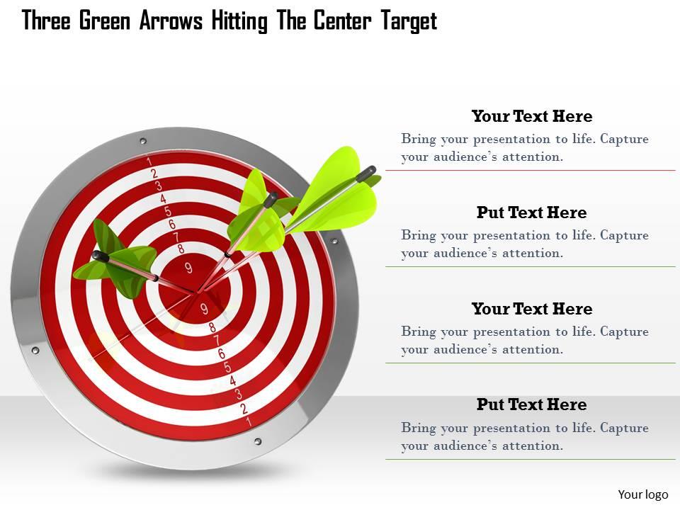 0614_three_green_arrows_hitting_target_image_graphics_for_powerpoint_Slide01