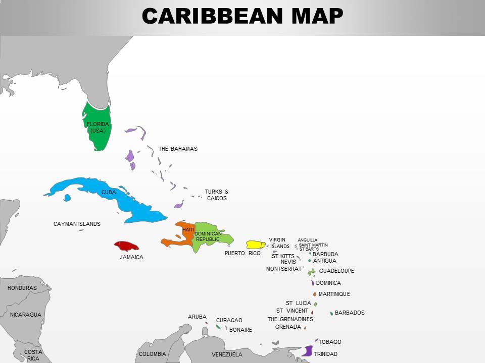 Map Of The Caribbean Printable
