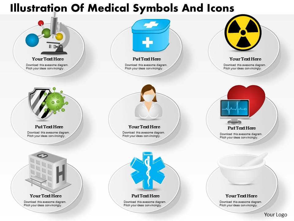 0814 business consulting diagram illustration of medical symbols and icons powerpoint slide template Slide01