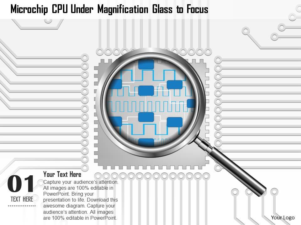 0814_microchip_cpu_under_magnifying_glass_to_focus_on_a_topic_and_show_magnification_ppt_slides_Slide01