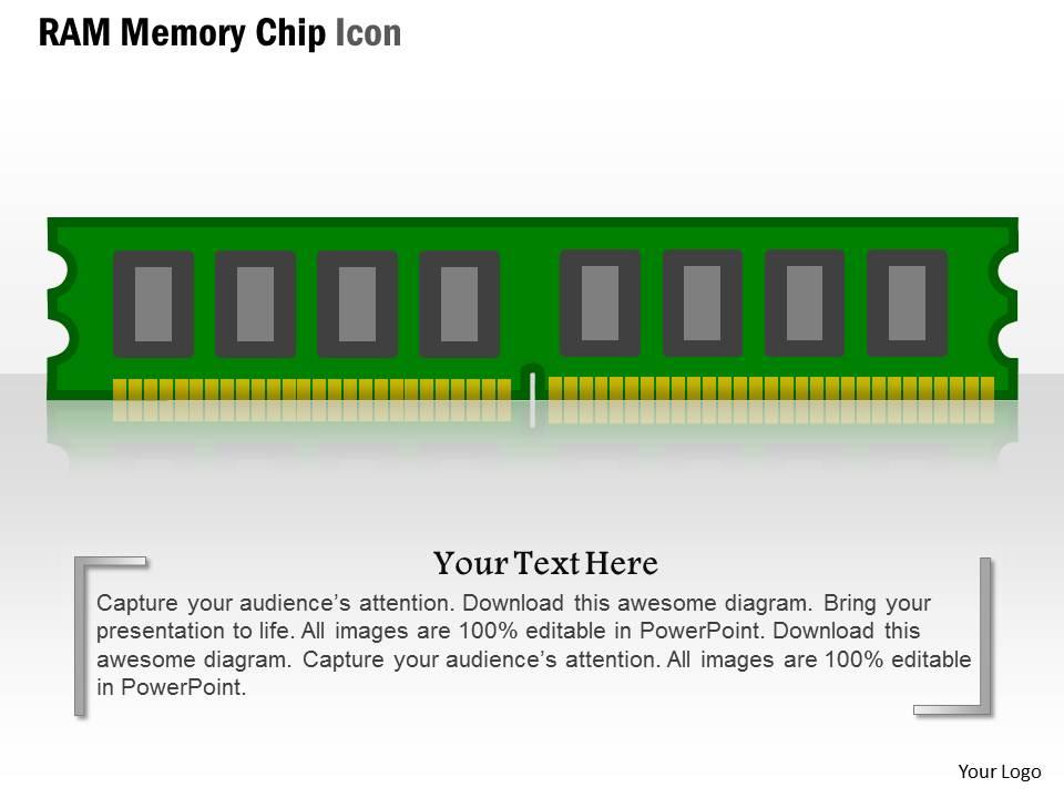 0814 RAM Memory Chip Icon Flash NAND PCIE Device For Storage Ppt Slides ...