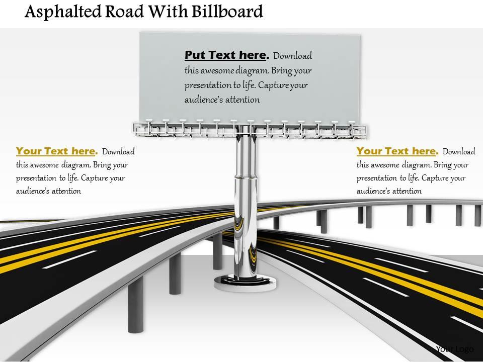0814 two roads with one billboard in the middle shows marketing and time line image graphics for powerpoint Slide01