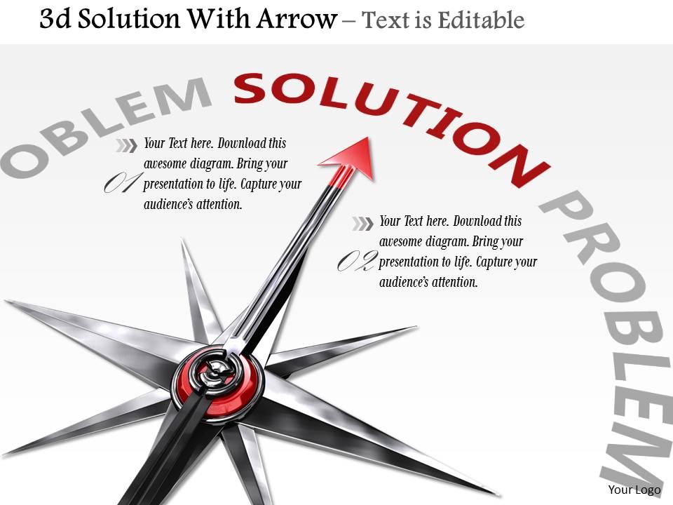 0914 3d problem solution with arrow image graphics for powerpoint Slide01