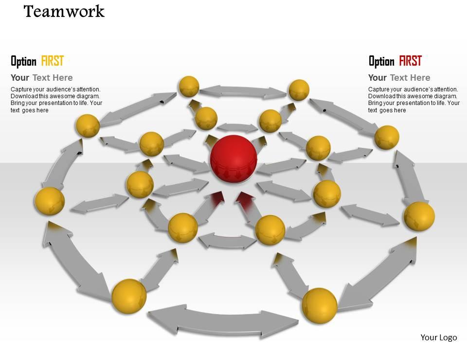 0914 balls connected to center big ball image graphics for powerpoint Slide01