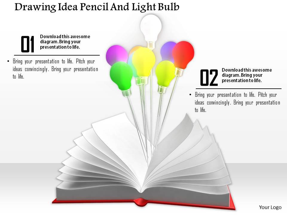 0914_drawing_idea_pencil_and_light_bulbs_ppt_slide_image_graphics_for_powerpoint_Slide01